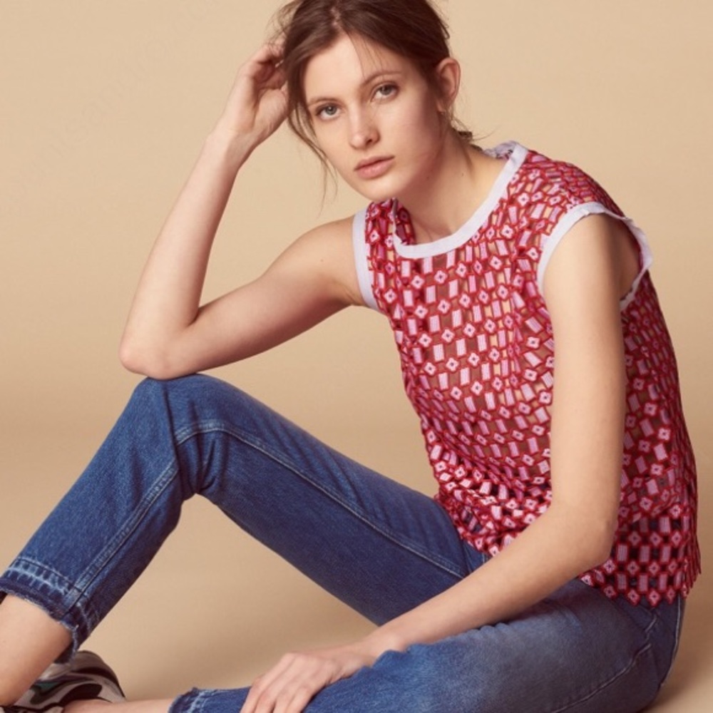 Sandro Geometric Lace Top